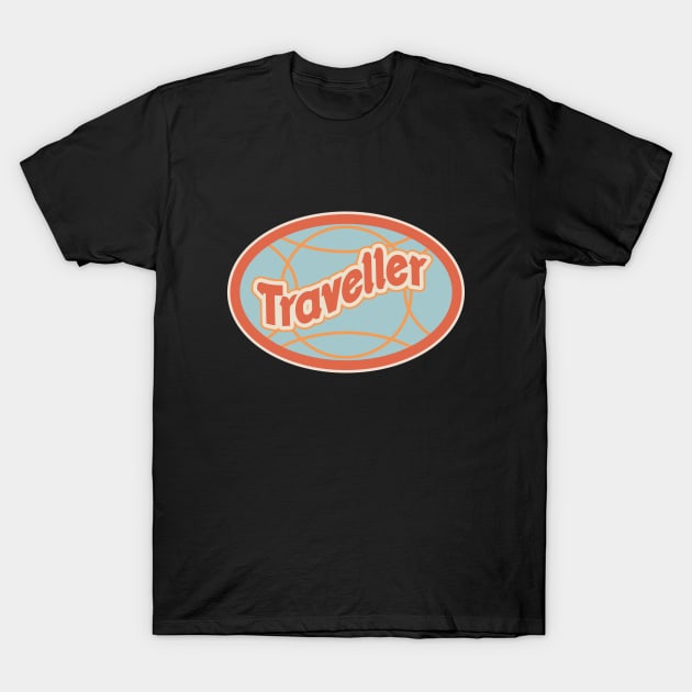 Retro Traveder Badge - Vintage backpacker Sticker - Classic Travel Illustration T-Shirt by Boogosh